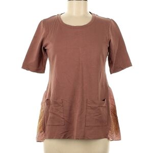 Elegant Mauve Short Sleeve Top with Pockets